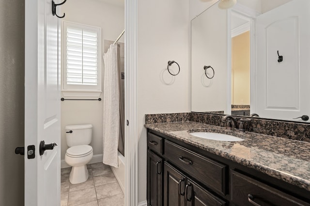 3 Asheville Ln, Trophy Club, TX 76262 - full bathroom with vanity, toilet, tile patterned floors, and shower / bath combo