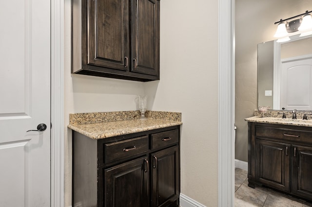 3 Asheville Ln, Trophy Club, TX 76262 - bathroom with vanity, baseboards, and tile patterned flooring