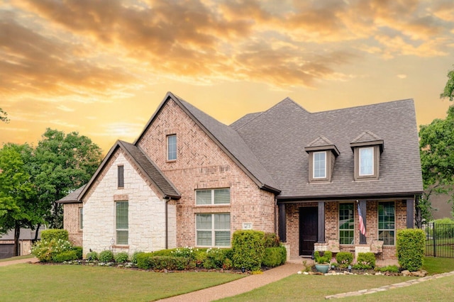 3 Asheville Ln, Trophy Club, TX 76262 - view of front of house featuring brick siding, a shingled roof, and covered porch