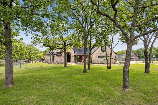 view of yard with fence