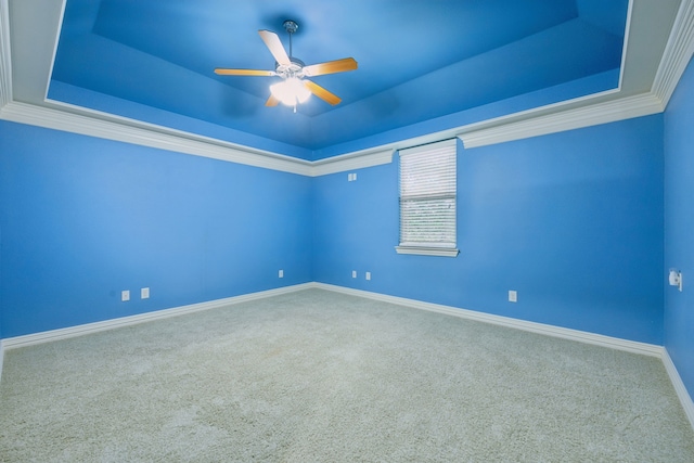 4401 Sorrel Ct, Flower Mound, TX 75028 - unfurnished room with a tray ceiling, carpet floors, and a ceiling fan