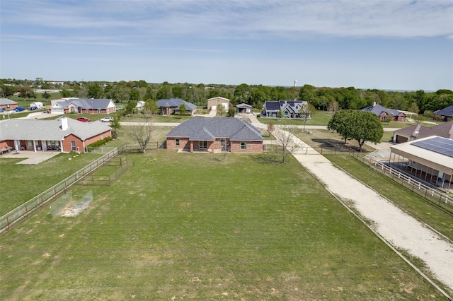 aerial view with a residential view