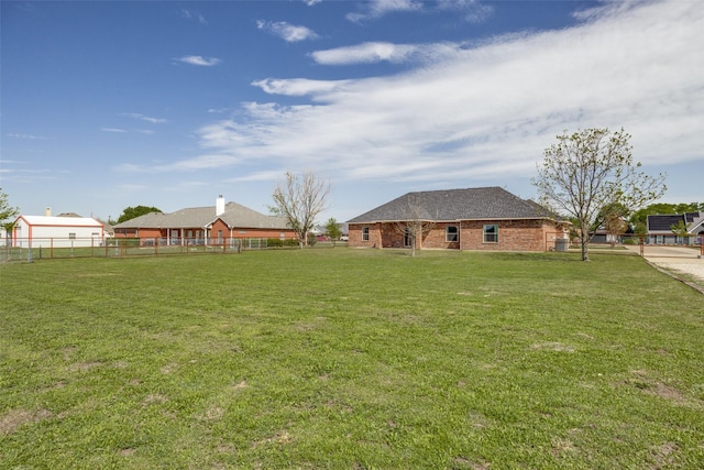 view of yard featuring fence