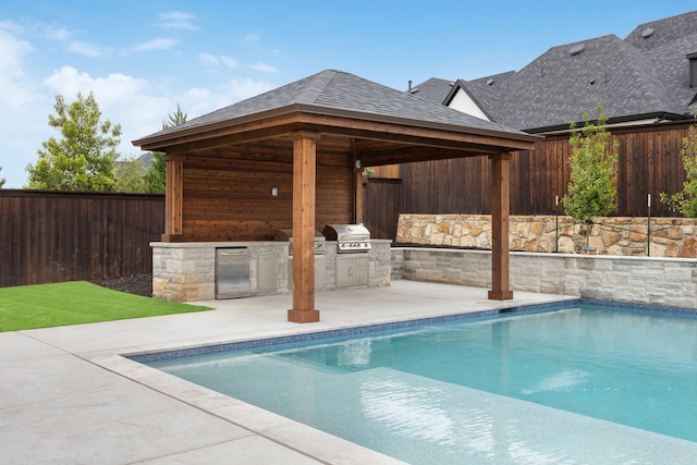 2720 Whirlaway Ct, Celina, TX 75009 - view of swimming pool featuring a gazebo, a fenced backyard, and a patio