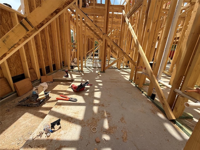 view of unfinished attic