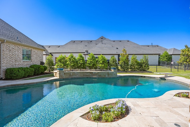 1521 Stony Trl, Prosper, TX 75078 - view of swimming pool with fence and a diving board