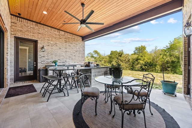 2286 White Stag Rd, Celina, TX 75009 - view of patio featuring area for grilling, ceiling fan, and outdoor dining area
