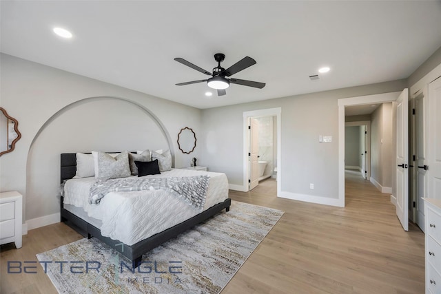 11006 Ferndale Rd, Dallas, TX 75238 - bedroom with light wood-style floors, baseboards, and recessed lighting