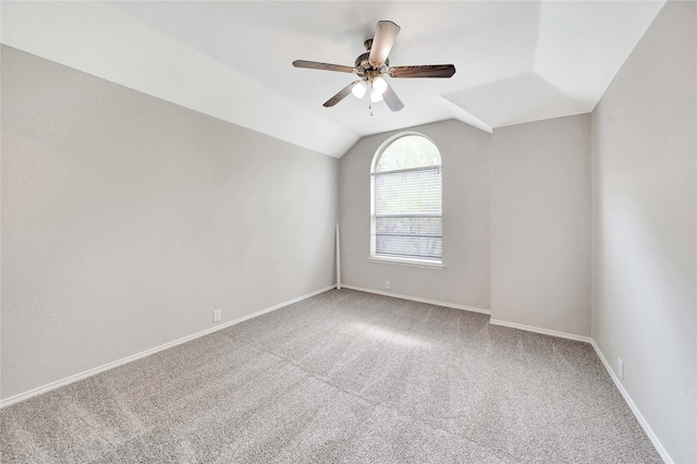 8625 Luzerne Dr, Mckinney, TX 75072 - spare room with carpet, baseboards, a ceiling fan, and lofted ceiling