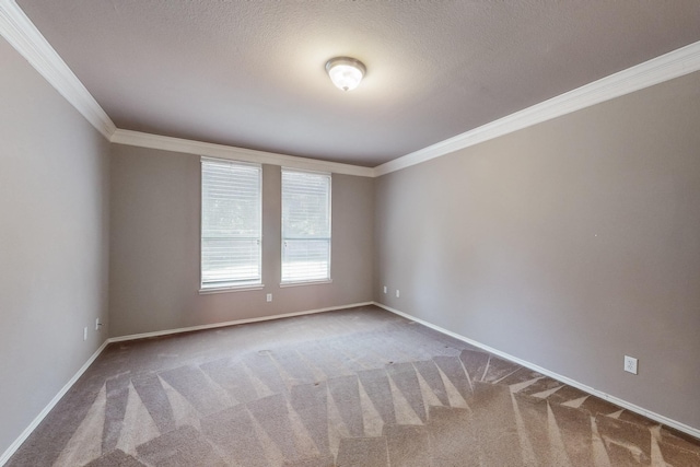 104 Bayonne Dr, Mansfield, TX 76063 - spare room with ornamental molding, carpet, baseboards, and a textured ceiling