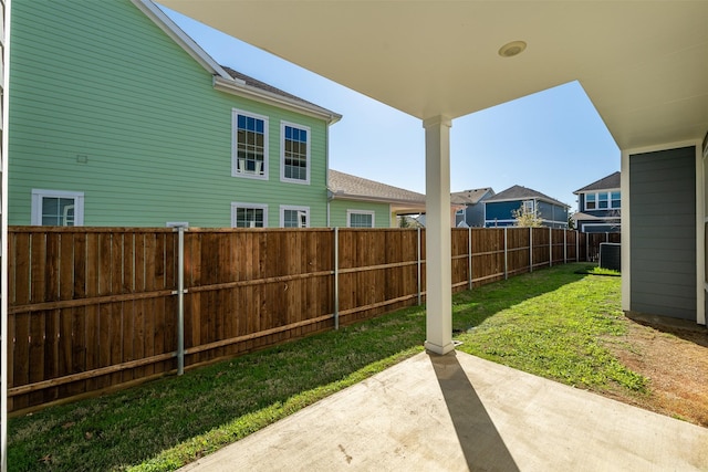 3733 Patience Blvd E, Dallas, TX 75236 - view of yard with a fenced backyard, cooling unit, and a patio