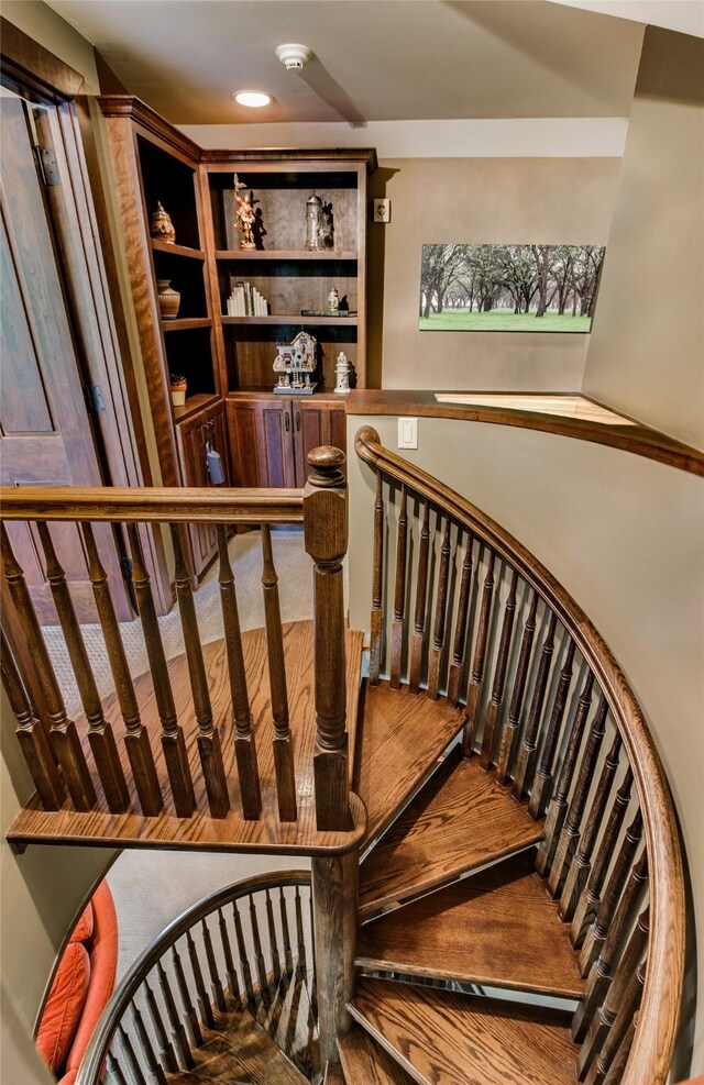 625 Estates Dr, Copper Canyon, TX 75077 - stairs featuring recessed lighting