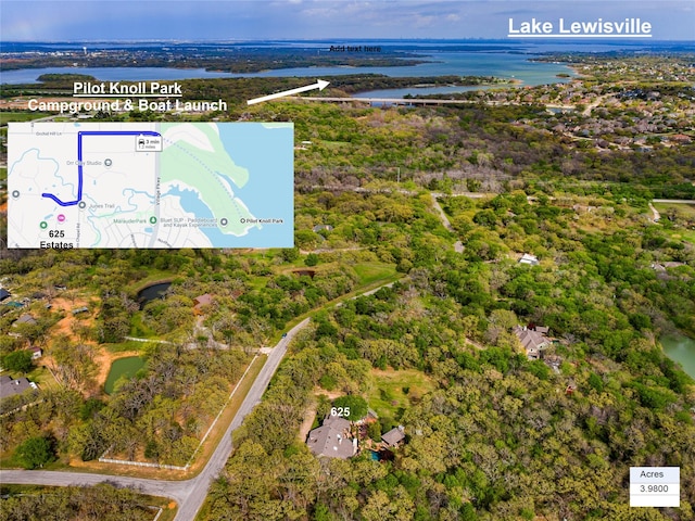 625 Estates Dr, Copper Canyon, TX 75077 - drone / aerial view of a nearby body of water