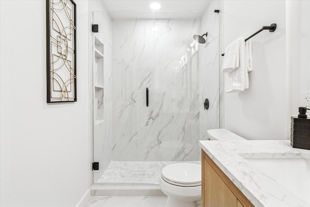 15712 Terrace Lawn Cir, Dallas, TX 75248 - bathroom featuring marble finish flooring, a marble finish shower, and vanity