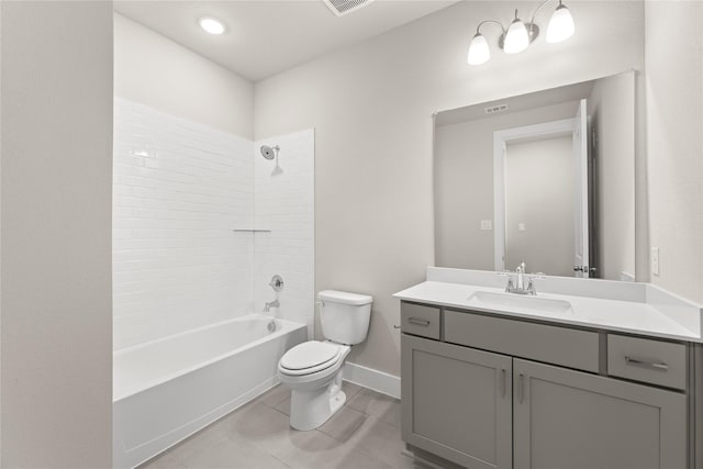 2900 Barbary, Mckinney, TX 75071 - full bathroom with tile patterned flooring, bathing tub / shower combination, toilet, vanity, and baseboards
