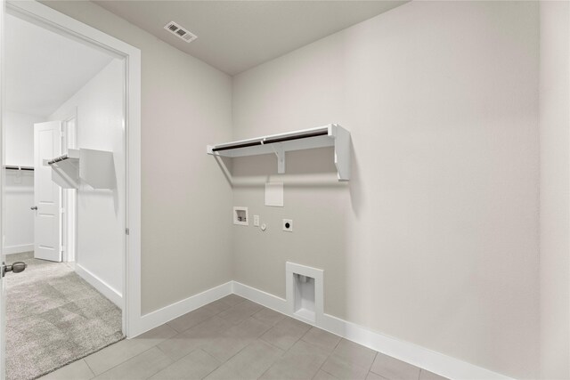 2900 Barbary, Mckinney, TX 75071 - laundry room with hookup for an electric dryer, light tile patterned floors, laundry area, hookup for a washing machine, and visible vents