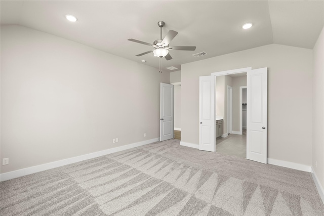 2900 Barbary, Mckinney, TX 75071 - unfurnished bedroom featuring lofted ceiling, visible vents, baseboards, and light carpet