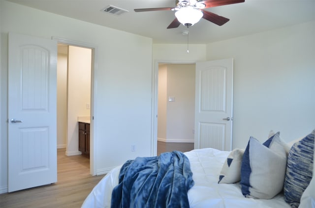 9904 Southgate Dr, Mckinney, TX 75072 - bedroom featuring light wood finished floors, baseboards, and ceiling fan