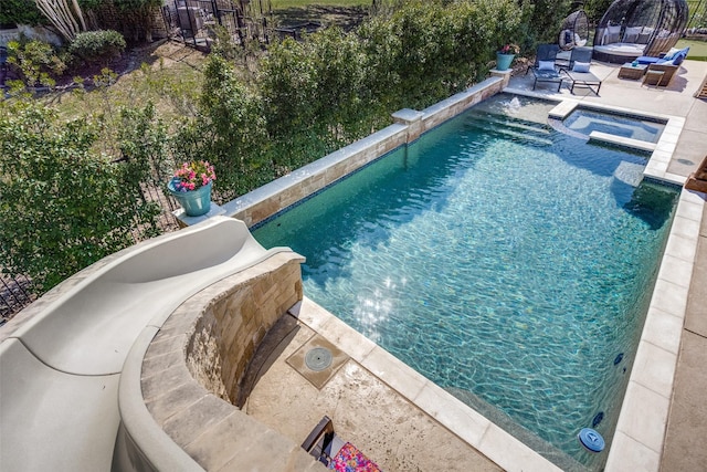 2890 Creekwood Ln, Prosper, TX 75078 - view of pool featuring a patio and a pool with connected hot tub