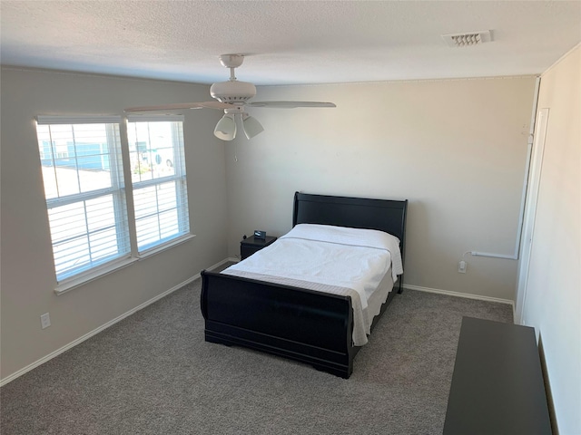 9140 Blackstone Dr, Providence Village, TX 76227 - bedroom featuring a textured ceiling, baseboards, visible vents, and carpet floors