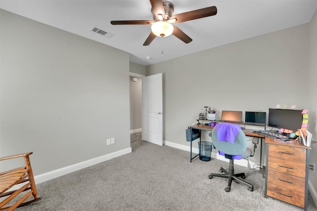 530 E Day St, Denison, TX 75021 - carpeted office with visible vents, baseboards, and ceiling fan