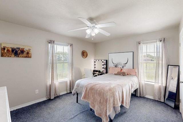 5609 Cedar Creek Dr, Kemp, TX 75143 - bedroom featuring carpet floors, baseboards, and a ceiling fan