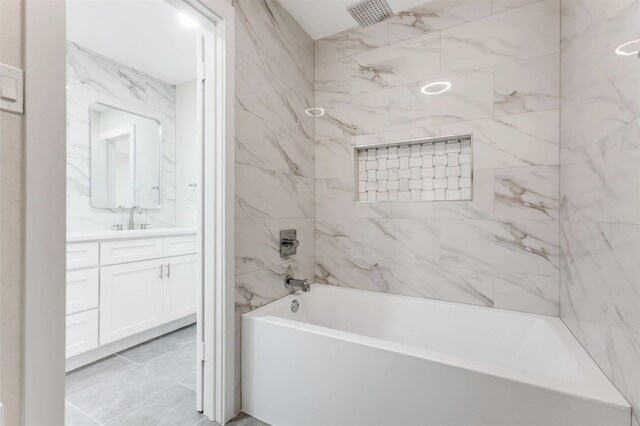 13411 Forestway Dr, Dallas, TX 75240 - bathroom with vanity and shower / tub combination