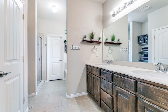 701 Ireland Way, Wylie, TX 75098 - ensuite bathroom featuring a bath, visible vents, a stall shower, tile patterned floors, and connected bathroom