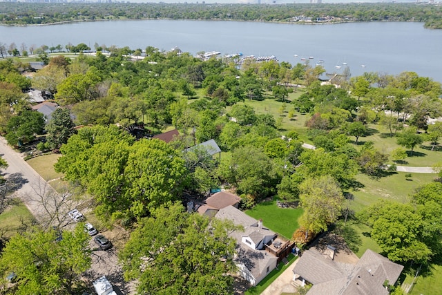 9431 Waterview Rd, Dallas, TX 75218 - drone / aerial view featuring a water view