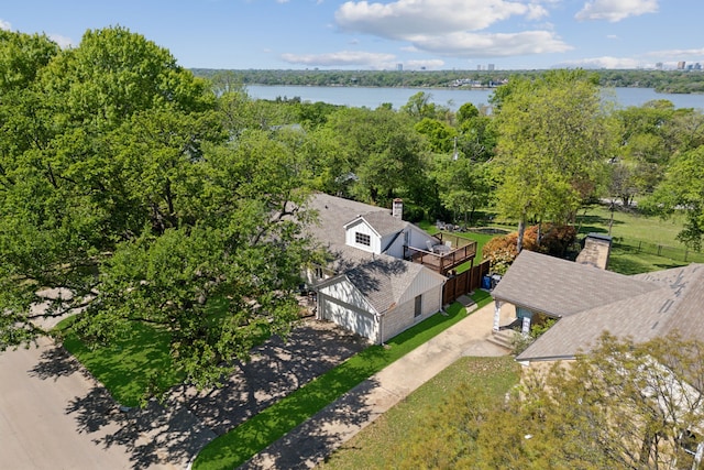 9431 Waterview Rd, Dallas, TX 75218 - birds eye view of property with a water view