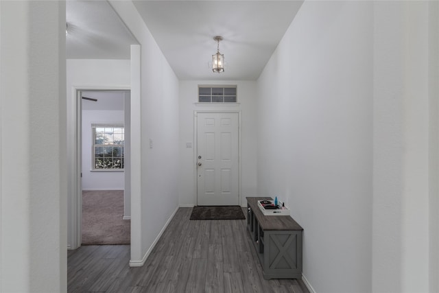 4512 Hiddenite Rd, Little Elm, TX 76227 - entryway featuring dark wood-style flooring and baseboards