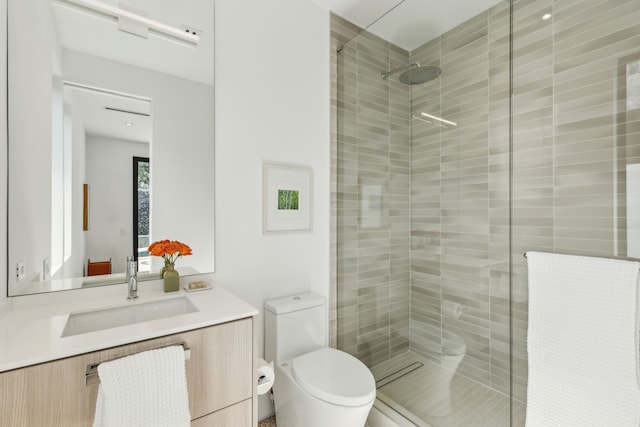 5101 Vickery Blvd, Dallas, TX 75206 - full bathroom with a stall shower, toilet, and vanity