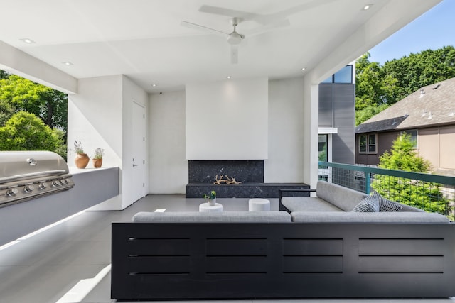 5101 Vickery Blvd, Dallas, TX 75206 - view of patio with an outdoor living space with a fireplace