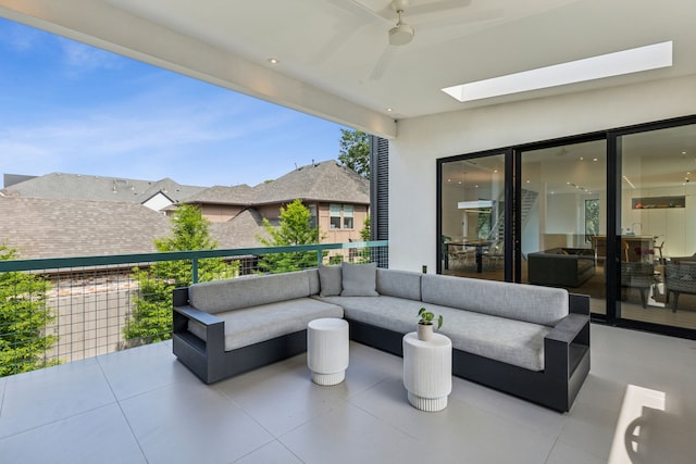 5101 Vickery Blvd, Dallas, TX 75206 - view of patio featuring outdoor lounge area, a balcony, and a ceiling fan