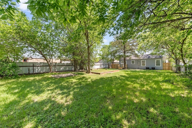 view of yard featuring a fenced backyard