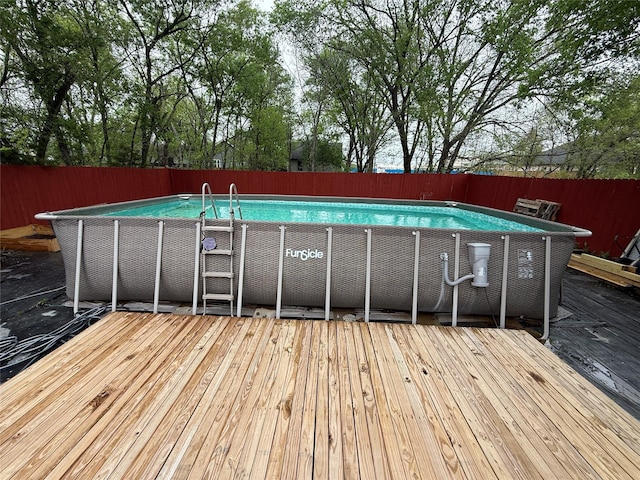 view of pool featuring a fenced in pool and fence