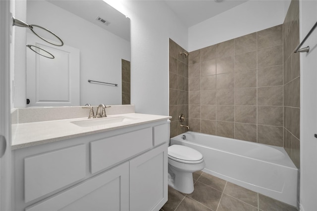 2949 Tenor Way, Sachse, TX 75048 - full bath with vanity, tile patterned floors, shower / tub combination, toilet, and visible vents