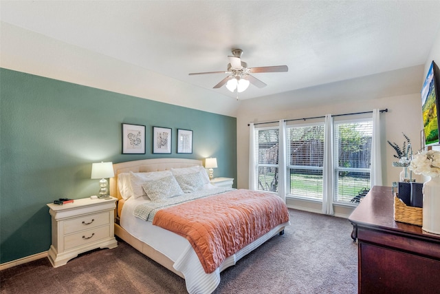 714 Lone Star Ct, Wylie, TX 75098 - bedroom with dark carpet, baseboards, and ceiling fan