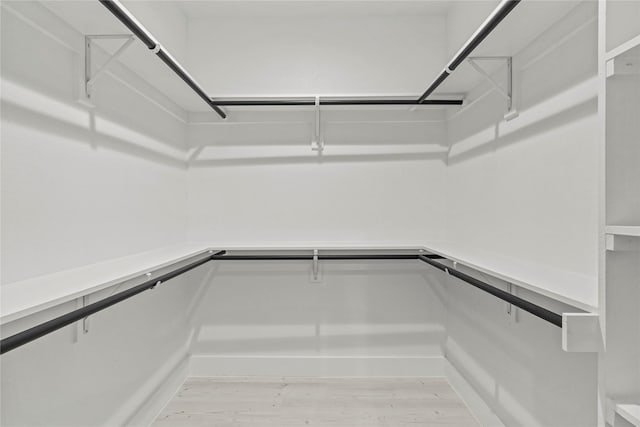 spacious closet with light wood-type flooring