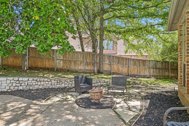 view of patio with a fenced backyard