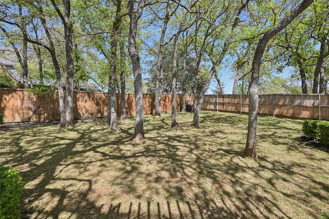 view of yard featuring fence