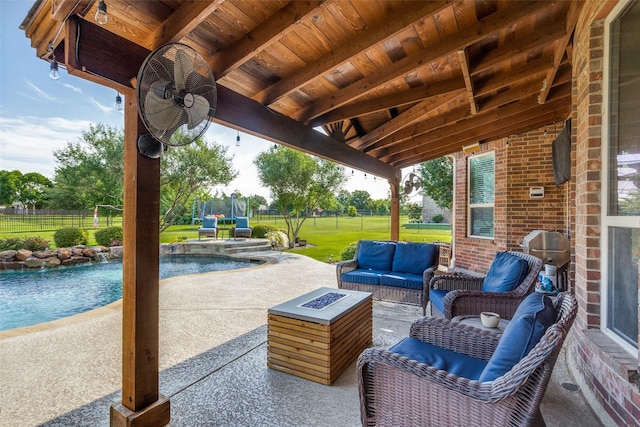 912 Lorene Dr, Wylie, TX 75098 - view of patio featuring an outdoor living space
