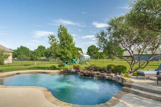912 Lorene Dr, Wylie, TX 75098 - view of pool with a playground and a patio