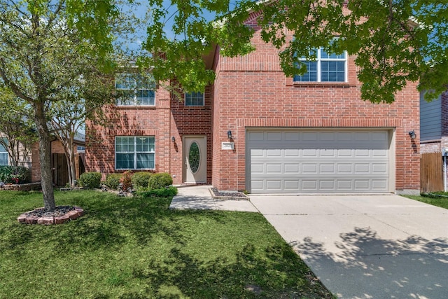 2027 Pine Knot Dr, Heartland, TX 75126 - view of front of house with concrete driveway, an attached garage, and brick siding