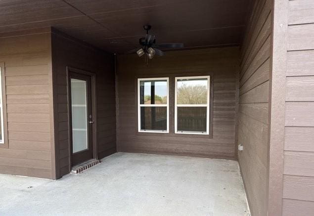 view of patio / terrace with ceiling fan