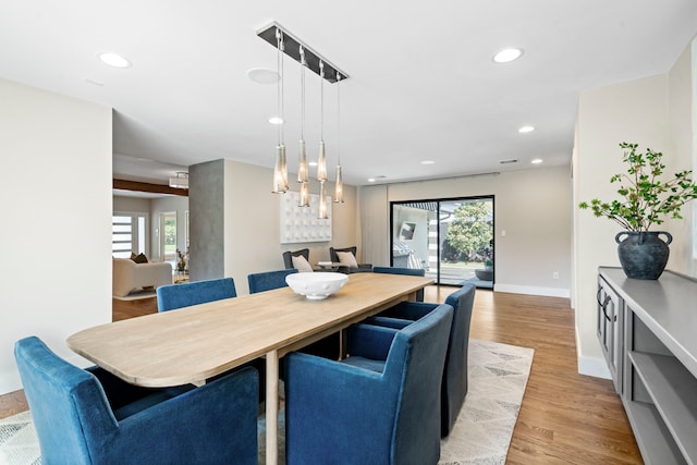 5948 Melshire Dr, Dallas, TX 75230 - dining space featuring recessed lighting, plenty of natural light, and light wood-type flooring