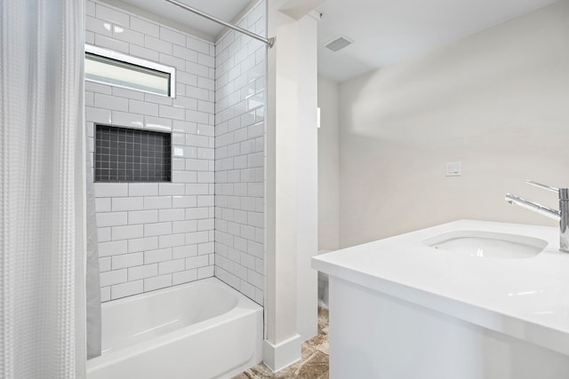 5948 Melshire Dr, Dallas, TX 75230 - bathroom featuring shower / bath combo and vanity