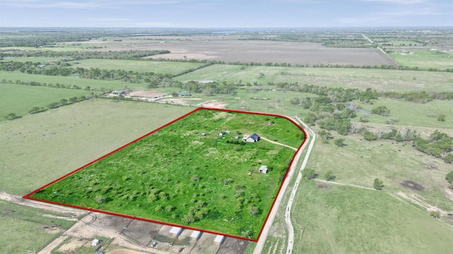 aerial view with a rural view