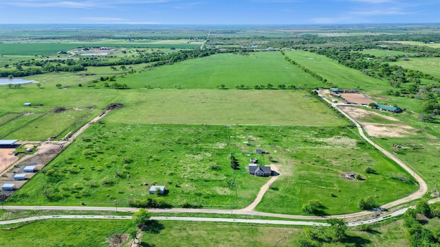 aerial view with a rural view