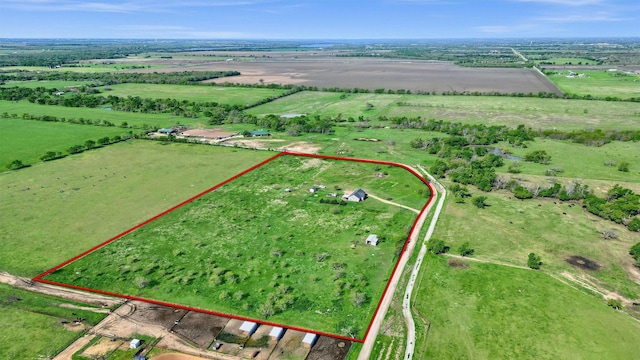 aerial view featuring a rural view